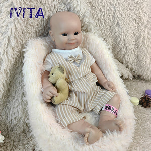 1563 IVITA 18'' Soft Silicone Reborn Baby Floppy Silicone Newborn Doll Kids Xmas Gift