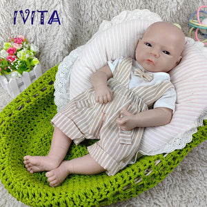 1564 IVITA 18'' Solid Silicone Reborn Baby Floppy Platinum Silicone Newborn Doll Kids Xmas Gift