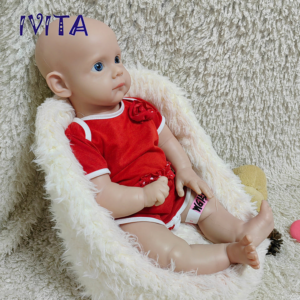 1583 IVITA 20'' Realistic Silicone Reborn Baby Full Body Soft Silicone Newborn Doll Kids Christmas Gift