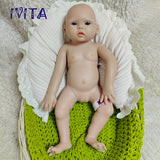 1561 IVITA 18'' Soft Solid Silicone Reborn Baby Squishy Silicone Newborn Doll Kids Xmas Gift