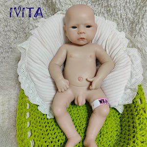 1564 IVITA 18'' Solid Silicone Reborn Baby Floppy Platinum Silicone Newborn Doll Kids Xmas Gift