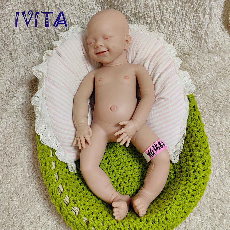 1582 IVITA 20'' Eyes Closed Silicone Reborn Baby Platium Liquid Silicone Doll Christmas Gift