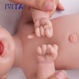 1555 IVITA 15'' Lifelike Silicone Reborn Baby Blue Eyes Silicone Newborn Doll Can Take A Pacifier