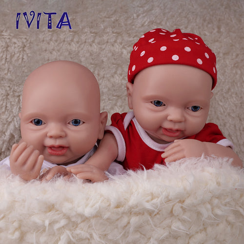 1556 IVITA 15'' Vivid Silicone Reborn Baby Blue Eyes Silicone Newborn Doll Kids Xmas Gift