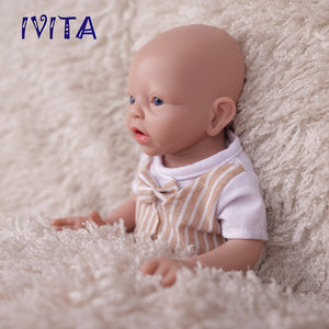 1554 IVITA 15'' Silicone Reborn Baby Blue Eyes Mouth Open Silicone Newborn Doll Can Take A Dummy