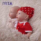 1554 IVITA 15'' Silicone Reborn Baby Blue Eyes Mouth Open Silicone Newborn Doll Can Take A Dummy