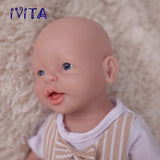 1555 IVITA 15'' Lifelike Silicone Reborn Baby Blue Eyes Silicone Newborn Doll Can Take A Pacifier