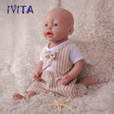 1555 IVITA 15'' Lifelike Silicone Reborn Baby Blue Eyes Silicone Newborn Doll Can Take A Pacifier