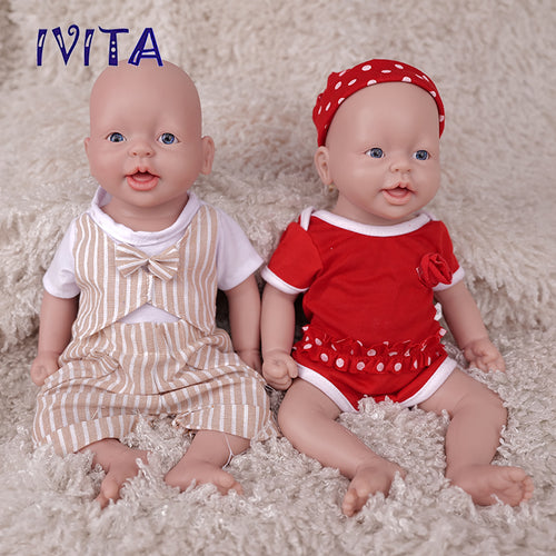 1555 IVITA 15'' Lifelike Silicone Reborn Baby Blue Eyes Silicone Newborn Doll Can Take A Pacifier