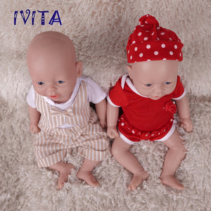 1555 IVITA 15'' Lifelike Silicone Reborn Baby Blue Eyes Silicone Newborn Doll Can Take A Pacifier