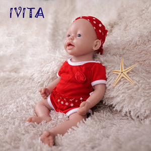 1555 IVITA 15'' Lifelike Silicone Reborn Baby Blue Eyes Silicone Newborn Doll Can Take A Pacifier