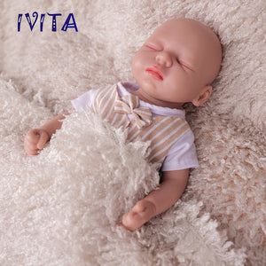 1557 IVITA 15'' Eyes Closed Alseep Silicone Reborn Baby Platium Soft Silicone Doll