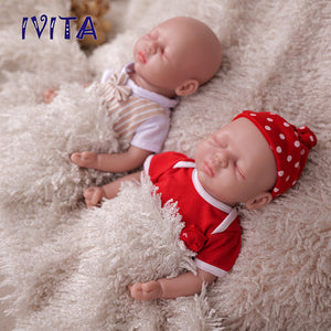 1557 IVITA 15'' Eyes Closed Alseep Silicone Reborn Baby Platium Soft Silicone Doll