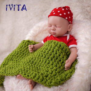 1557 IVITA 15'' Eyes Closed Alseep Silicone Reborn Baby Platium Soft Silicone Doll