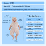 1501 Full Body Floppy 18inches Silicone Reborn Baby Boy IVITA Silicone Newborn Doll