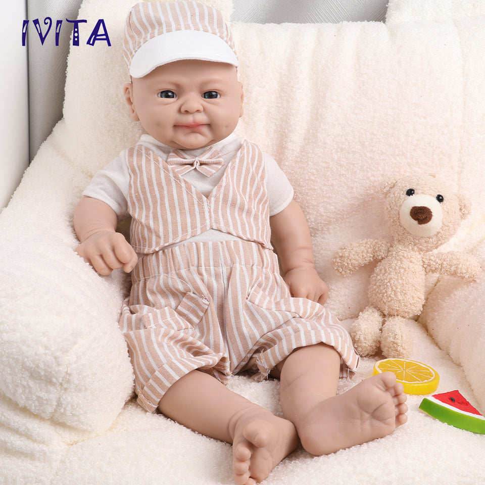 1512 IVITA 14in to 20in Alive Silicone Reborn Baby Boy and Gril Preemie Silicone Doll