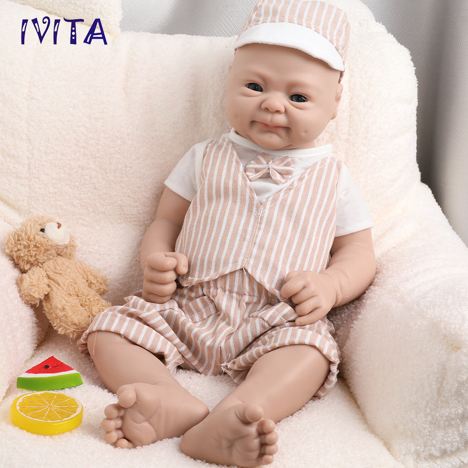 1512 IVITA 14in to 20in Alive Silicone Reborn Baby Boy and Gril Preemie Silicone Doll