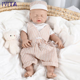 1514 IVITA 12in to 20in Floppy Silicone Doll Sleeping Reborn Baby Boy And Girl Squishy Asleep Doll