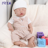 1514 IVITA 12in to 20in Floppy Silicone Doll Sleeping Reborn Baby Boy And Girl Squishy Asleep Doll