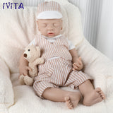 1514 IVITA 12in to 20in Floppy Silicone Doll Sleeping Reborn Baby Boy And Girl Squishy Asleep Doll