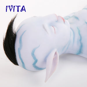 1806RH IVITA 20'' Avatar Full Body Silicone Reborn Baby Black Hair Rooted