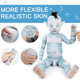 1806RH IVITA 20'' Avatar Full Body Silicone Reborn Baby Black Hair Rooted