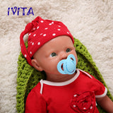 1519 IVITA 19'' Silicone Reborn Baby Blue Eyes Boy And Girl Mouth Open Can Take Pacifier