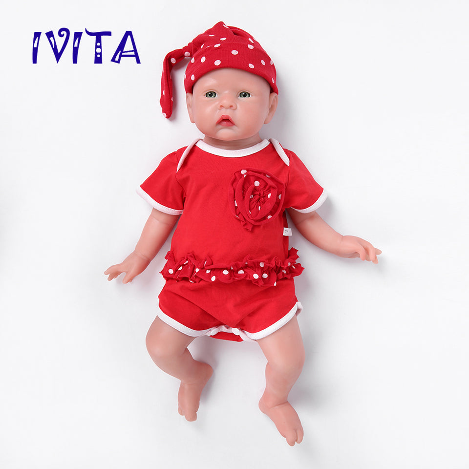 1521 IVITA 20'' Full Body Silicone Reborn Baby Boy and Girl Lifelike Floppy Silicone Doll