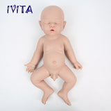 1528 IVITA 17'' Lifelike Silicone Doll Eyes Closed Reborn Baby Boy and Girl Mouth Open