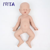 1528 IVITA 17'' Lifelike Silicone Doll Eyes Closed Reborn Baby Boy and Girl Mouth Open