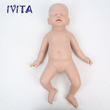 1530 IVITA 21'' Artificial Silicone Doll Eyes Closed Reborn Baby Boy and Girl Mouth Open 100% Silicone Doll