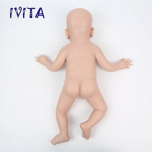 1530 IVITA 21'' Artificial Silicone Doll Eyes Closed Reborn Baby Boy and Girl Mouth Open 100% Silicone Doll