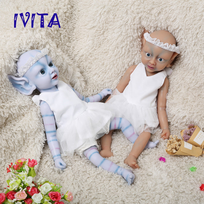 3320 IVITA 19'' Floppy Silicone Reborn Baby Girl Elf Fairy Silicone Doll