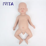 1529 IVITA 19'' Eyes Closed 100% Full Body Silicone Reborn Baby Girl and Boy Silicone Doll