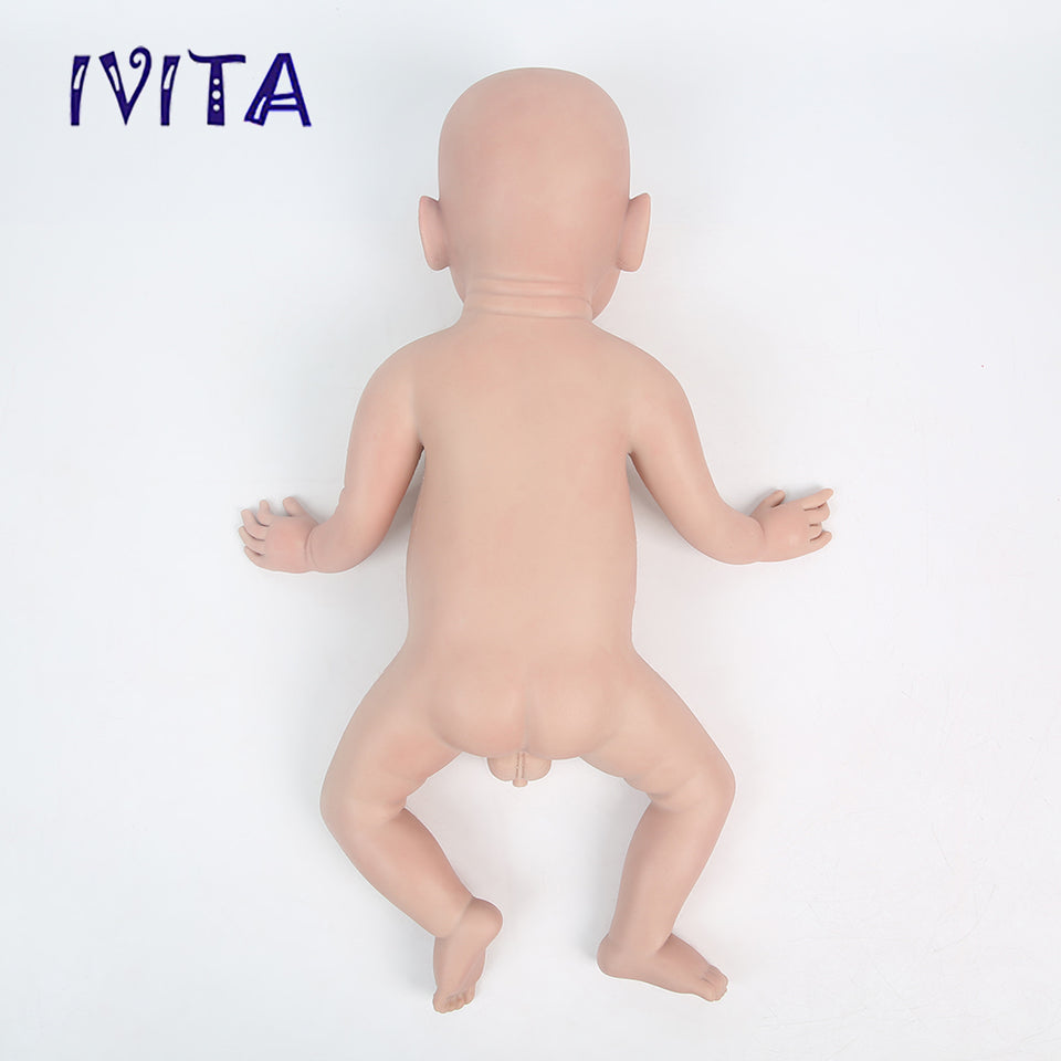 1529 IVITA 19'' Eyes Closed 100% Full Body Silicone Reborn Baby Girl and Boy Silicone Doll