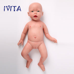 1515 IVITA 20'' Realistic Silicone Doll Blue Eyes Fullbody Silicone Reborn Baby