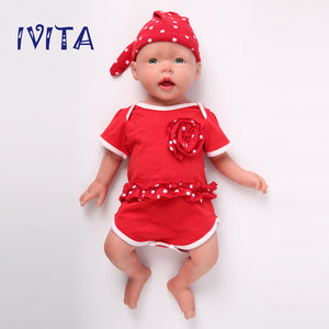 1515 IVITA 20'' Realistic Silicone Doll Blue Eyes Fullbody Silicone Reborn Baby