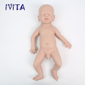 1532 IVITA 19'' Eyes Closed Full Body Silicone Reborn Baby Girl and Boy Platinum Silicone Doll