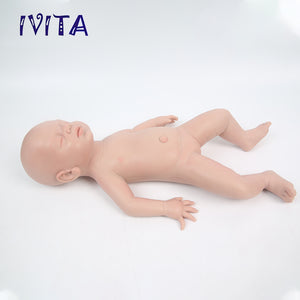 1532 IVITA 19'' Eyes Closed Full Body Silicone Reborn Baby Girl and Boy Platinum Silicone Doll