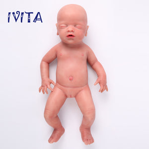 1514 IVITA 18'' Floppy Silicone Doll Sleeping Reborn Baby Boy And Girl Squishy Asleep Doll