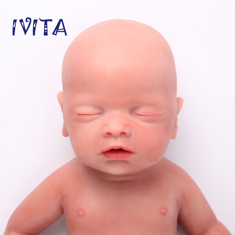 1514 IVITA 18'' Floppy Silicone Doll Sleeping Reborn Baby Boy And Girl Squishy Asleep Doll