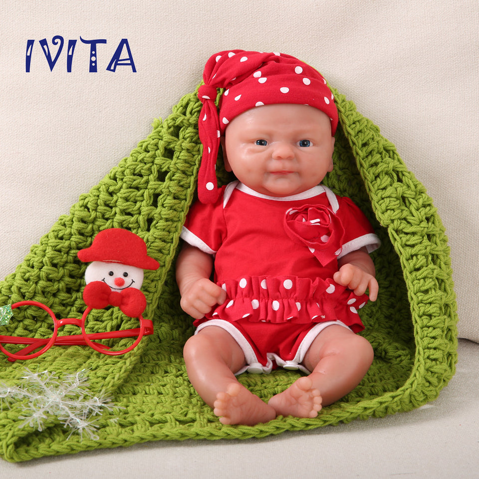 1512 IVITA 14'' Alive Silicone Reborn Baby Boy and Gril Preemie Silicone Doll