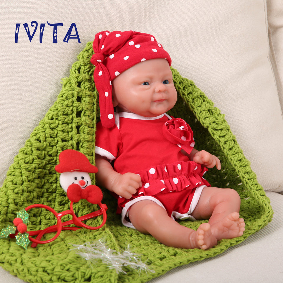 1512 IVITA 14'' Alive Silicone Reborn Baby Boy and Gril Preemie Silicone Doll