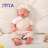 1514 IVITA 18'' Floppy Silicone Doll Sleeping Reborn Baby Boy And Girl Squishy Asleep Doll