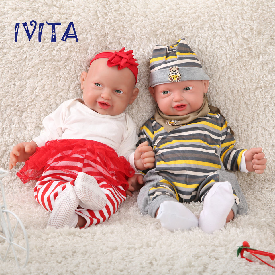 1513 IVITA 23'' Realistic Big Silicone Doll Reborn Baby Boy And Girl Laughing Doll