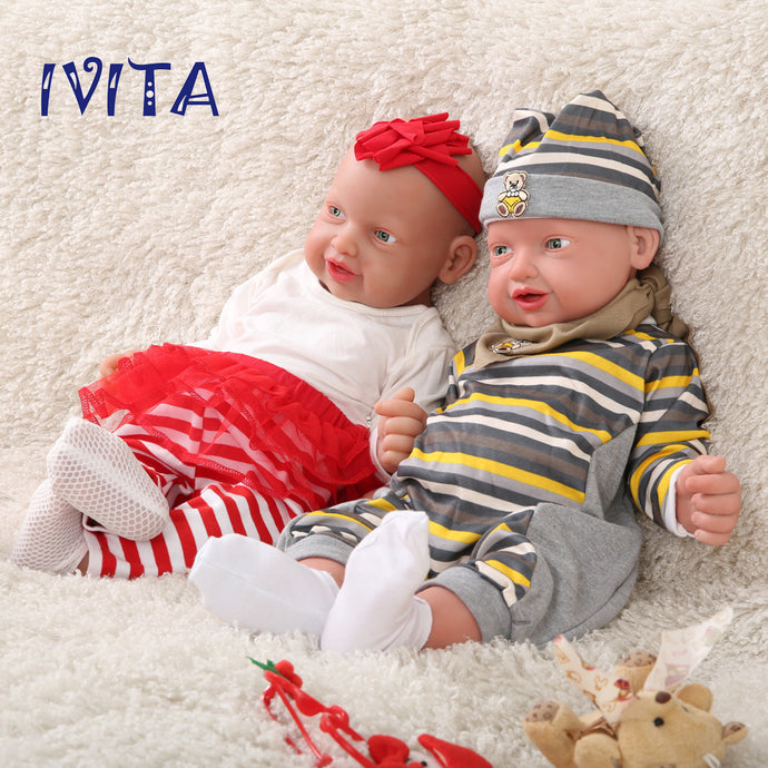 1513 IVITA 23'' Realistic Big Silicone Doll Reborn Baby Boy And Girl Laughing Doll