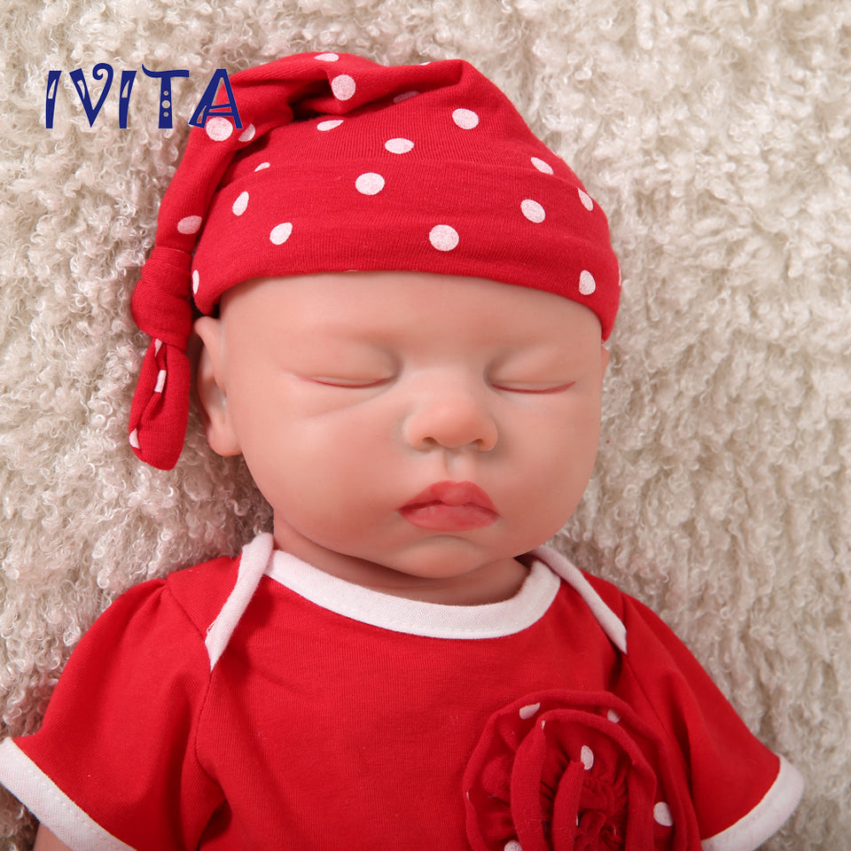 1507 IVITA 18'' Eyes Closed Full Body Silicone Reborn Baby Girl and Boy