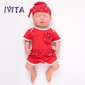 1507 IVITA 18'' Eyes Closed Full Body Silicone Reborn Baby Girl and Boy