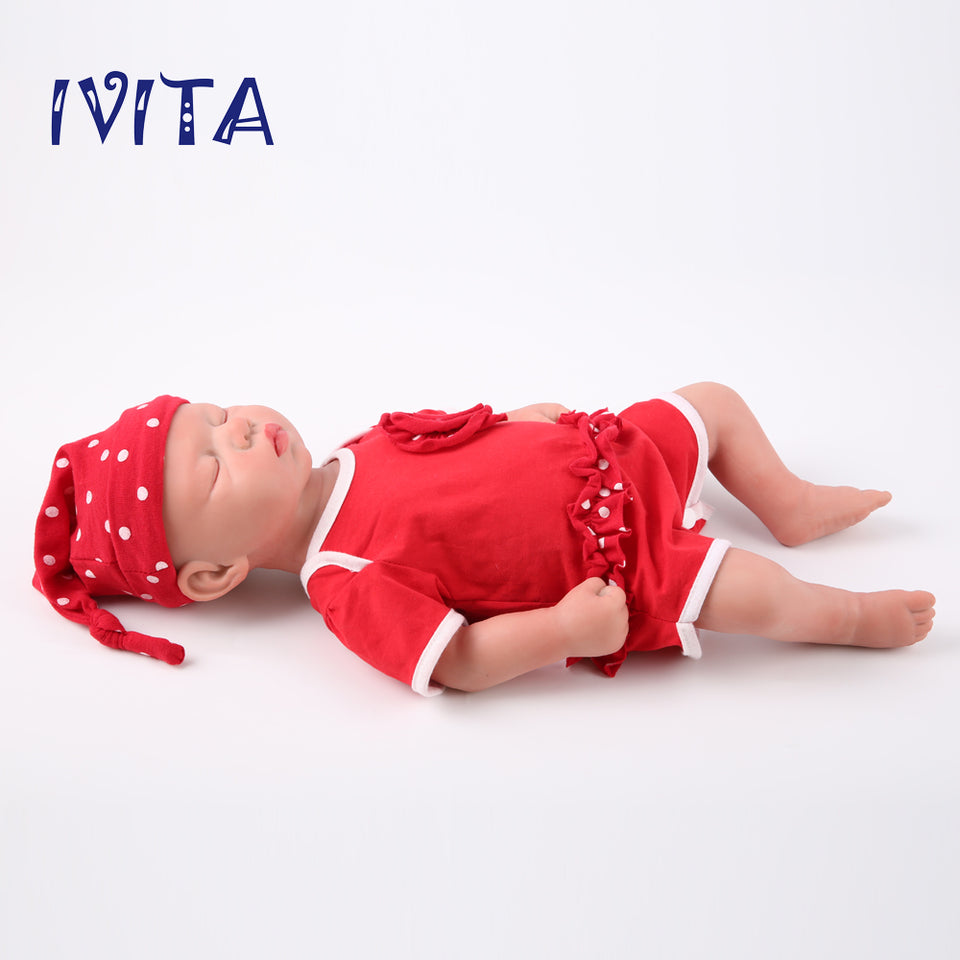 1507 IVITA 18'' Eyes Closed Full Body Silicone Reborn Baby Girl and Boy