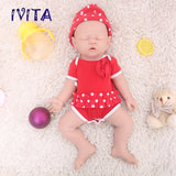 1528 IVITA 17'' Lifelike Silicone Doll Eyes Closed Reborn Baby Boy and Girl Mouth Open